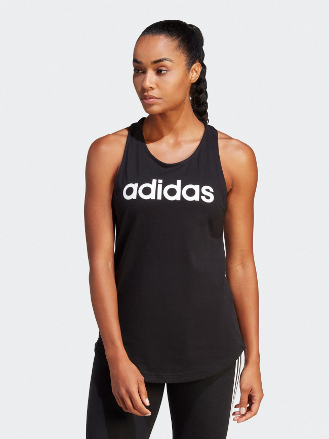 Débardeur de sport logo linear noir femme - Adidas