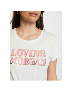 T-shirt loven blanc femme - Morgan