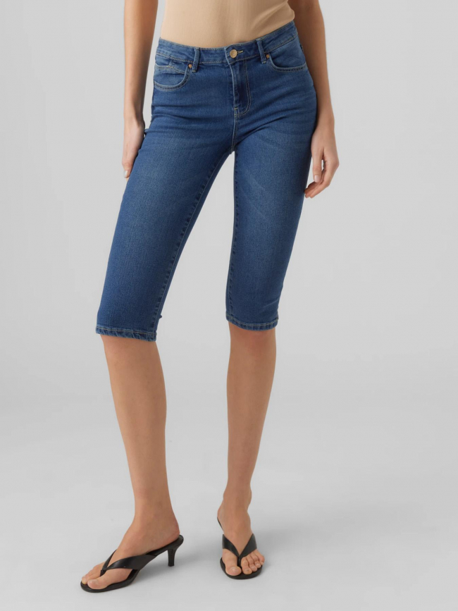 Pantacourt vmjune knickers denim bleu femme - Vero Moda