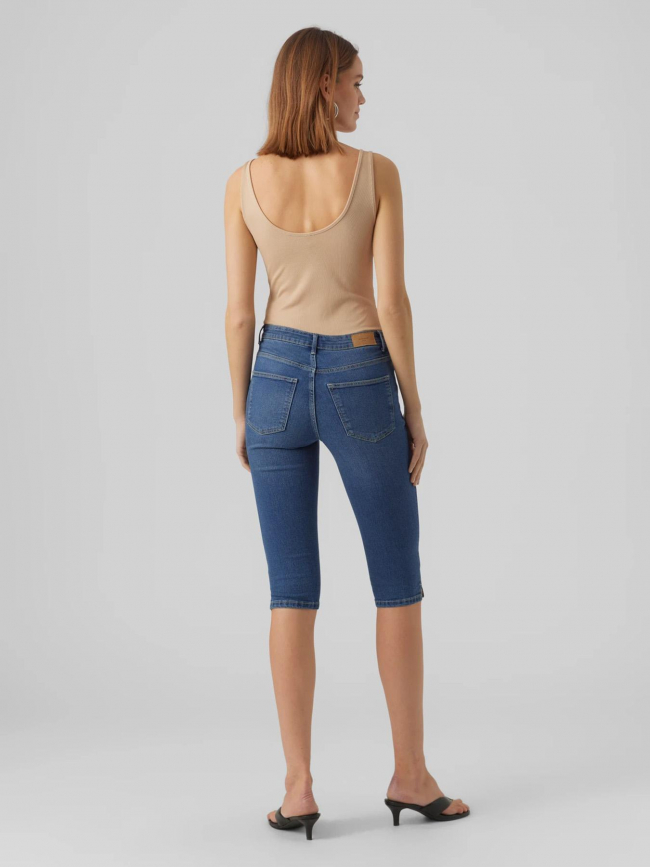 Pantacourt vmjune knickers denim bleu femme - Vero Moda