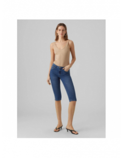 Pantacourt vmjune knickers denim bleu femme - Vero Moda