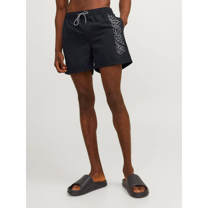 Short de bain fiji double logo noir homme - Jack & Jones