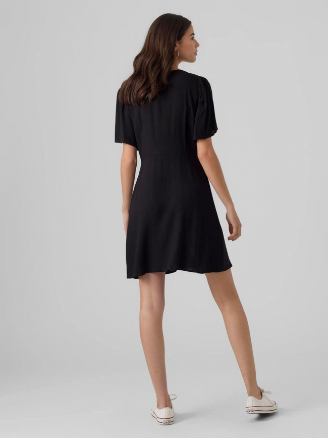 Robe courte boutonnée alba noir femme - Only