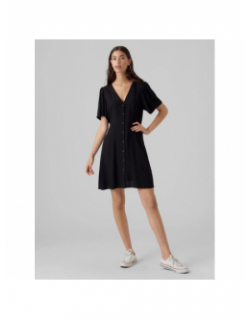 Robe courte boutonnée alba noir femme - Only