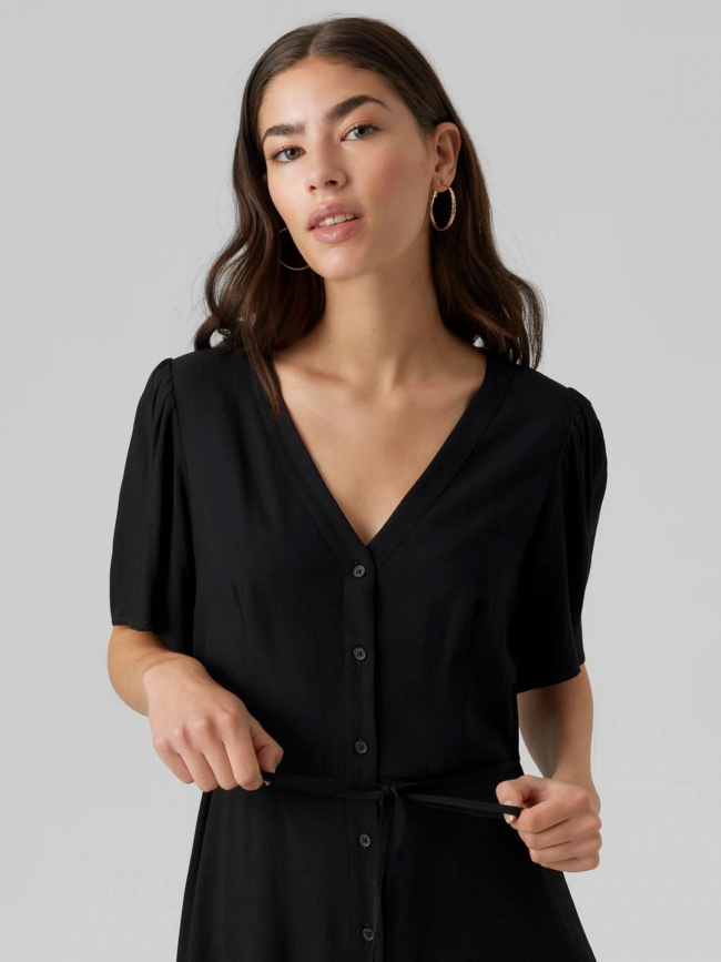 Robe courte boutonnée alba noir femme - Only