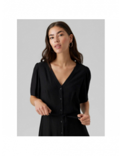 Robe courte boutonnée alba noir femme - Only