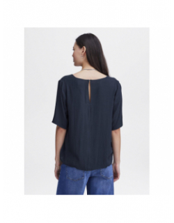 T-shirt col v marrakech bleu marine femme - Ichi