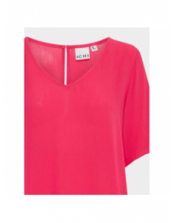 T-shirt col v marrakech rose femme - Ichi