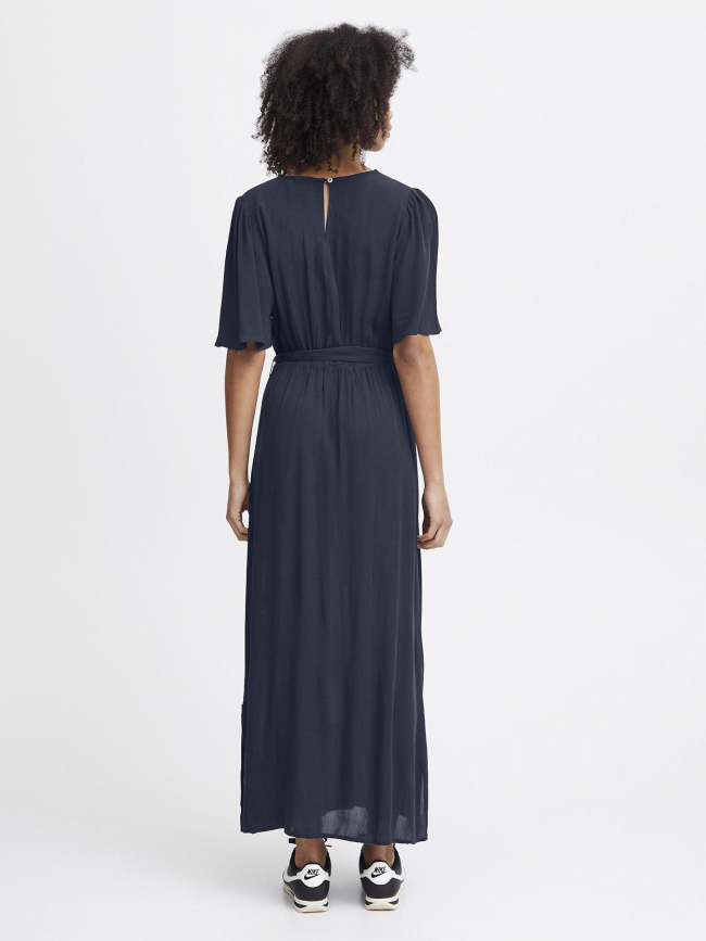 Robe mi-longue marrakech bleu marine femme - Ichi