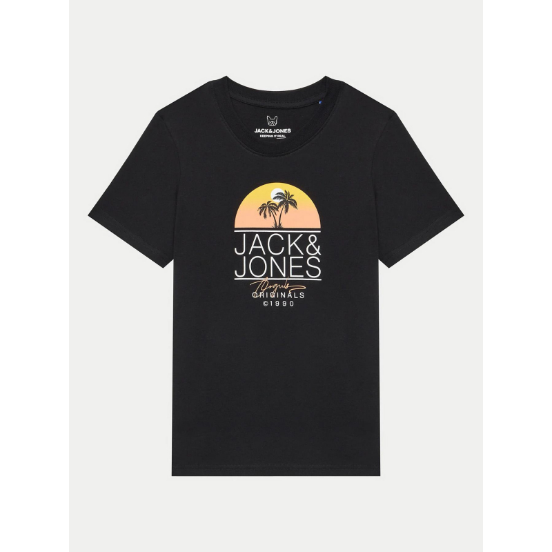 T-shirt jorcasey crew neck noir garçon - Jack & Jones