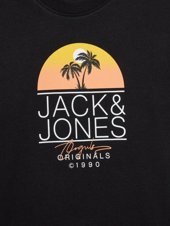 T-shirt jorcasey crew neck noir garçon - Jack & Jones