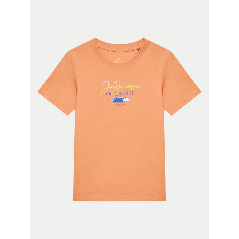 T-shirt jorcasey crew neck orange garçon - Jack & Jones