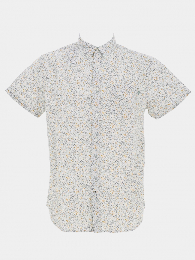 Chemise manches courtes imprimé floral blanc homme - RMS 26