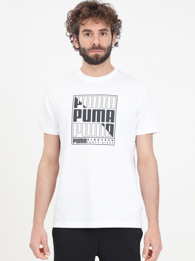 T-shirt manches courtes graf box logo blanc homme - Puma