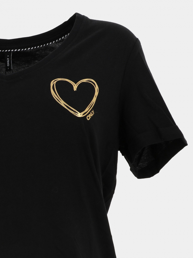 T-shirt fe sally doré noir femme - Only