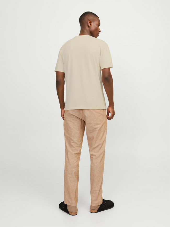 T-shirt marbella branding beige homme - Jack & Jones