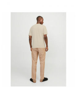 T-shirt marbella branding beige homme - Jack & Jones