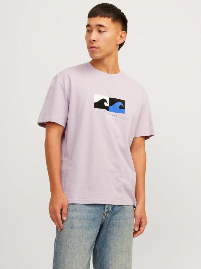 T-shirt marbella branding violet homme - Jack & Jones