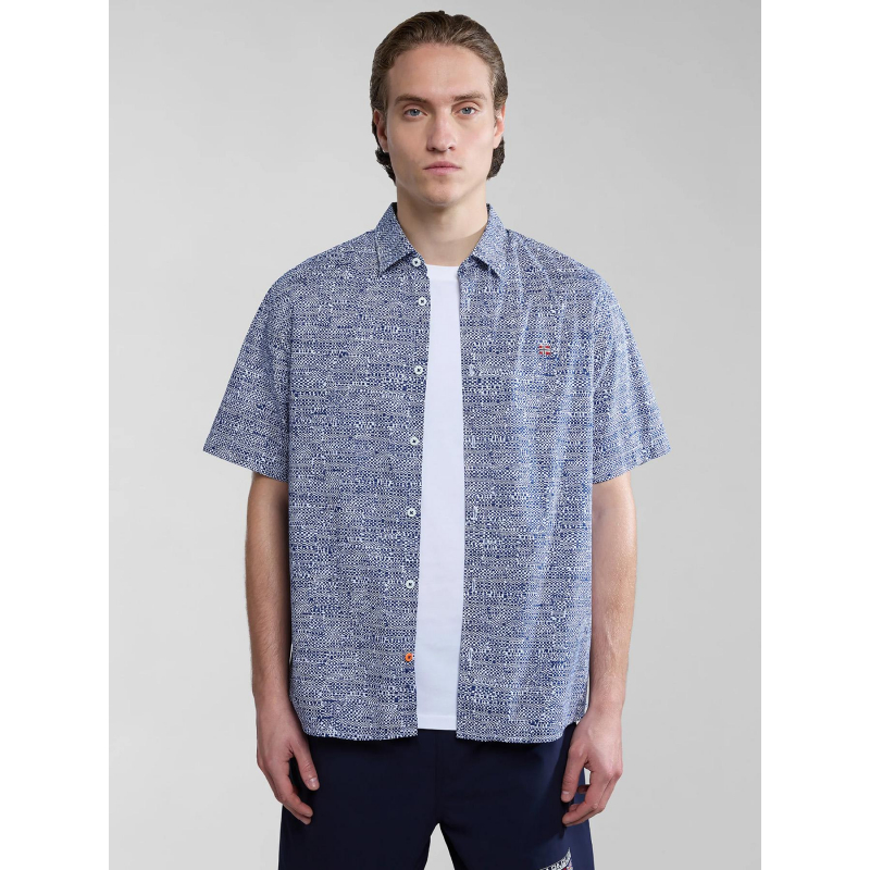 Chemise à motif g-ronge bleu homme - Napapijri