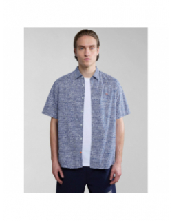 Chemise à motif g-ronge bleu homme - Napapijri