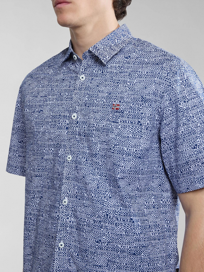 Chemise à motif g-ronge bleu homme - Napapijri