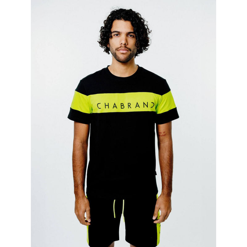 T-shirt logo noir jaune homme - Chabrand