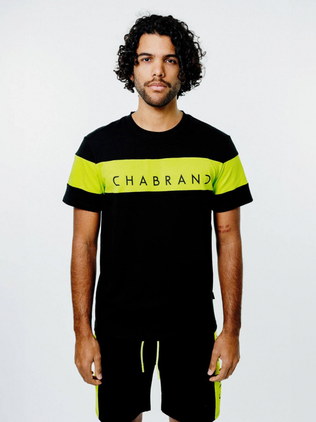T-shirt logo noir jaune homme - Chabrand