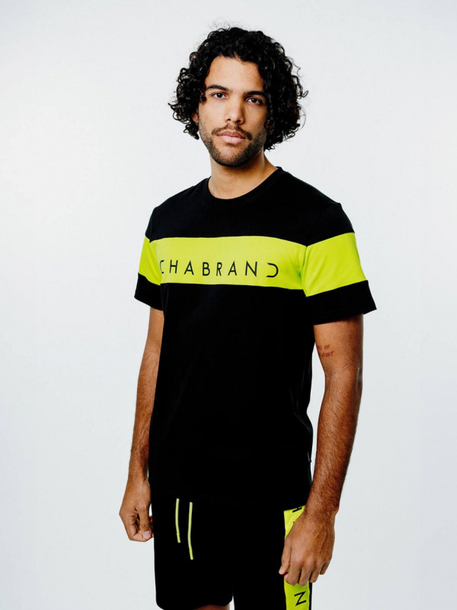 T-shirt logo noir jaune homme - Chabrand
