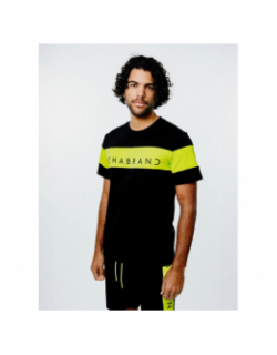 T-shirt logo noir jaune homme - Chabrand