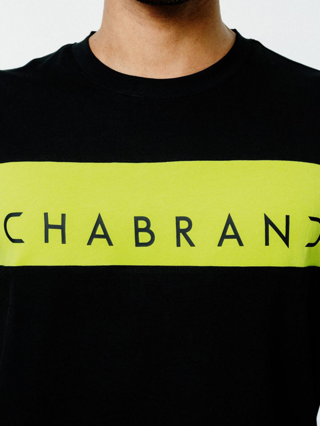 T-shirt logo noir jaune homme - Chabrand