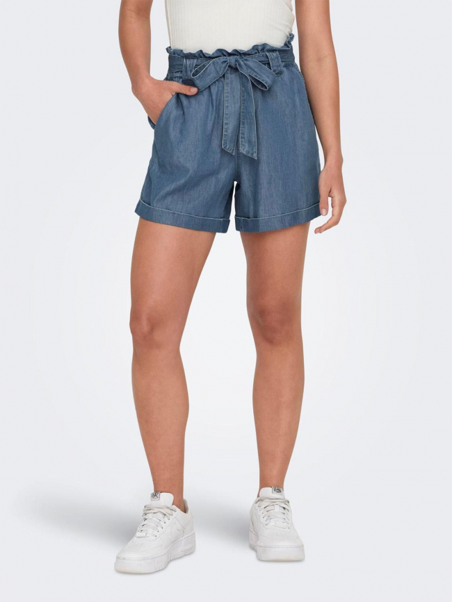 Short effet jean loose bea bleu femme - Only