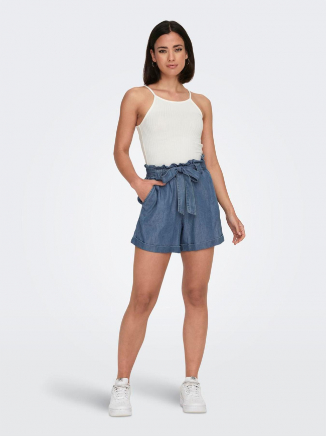 Short effet jean loose bea bleu femme - Only