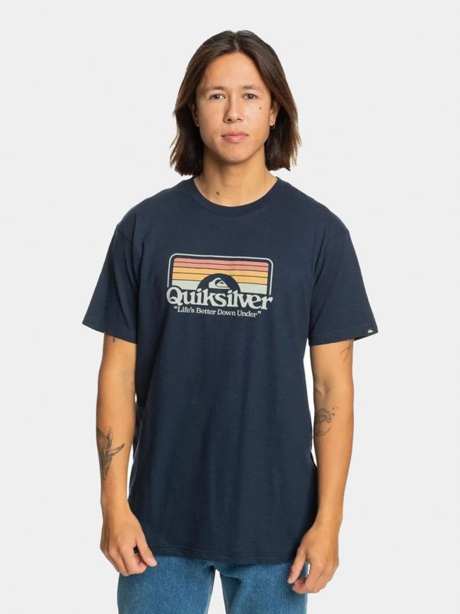 T-shirt bicolore step inside bleu marine homme - Quiksilver