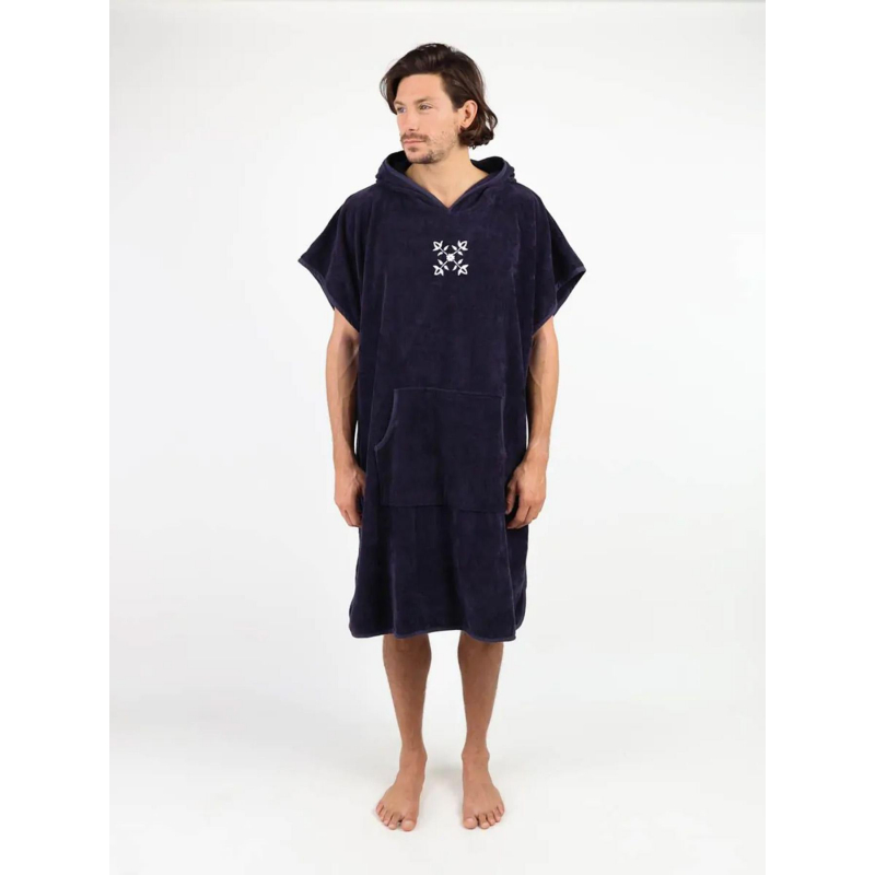 Poncho de plage uni brodé bleu marine - Oxbow