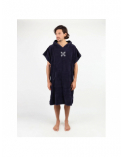 Poncho de plage uni brodé bleu marine - Oxbow