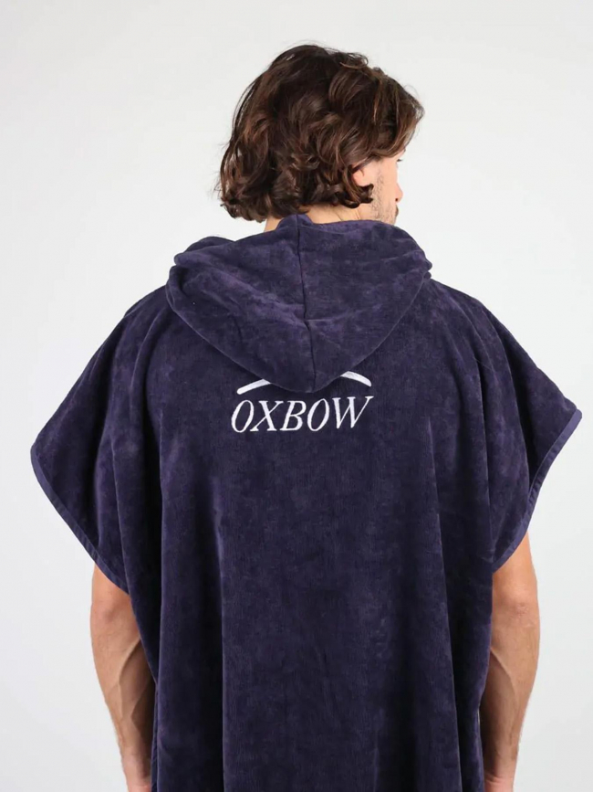 Poncho de plage uni brodé bleu marine - Oxbow