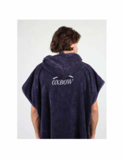 Poncho de plage uni brodé bleu marine - Oxbow