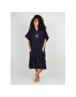 Poncho de plage uni brodé bleu marine - Oxbow