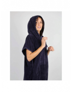 Poncho de plage uni brodé bleu marine - Oxbow