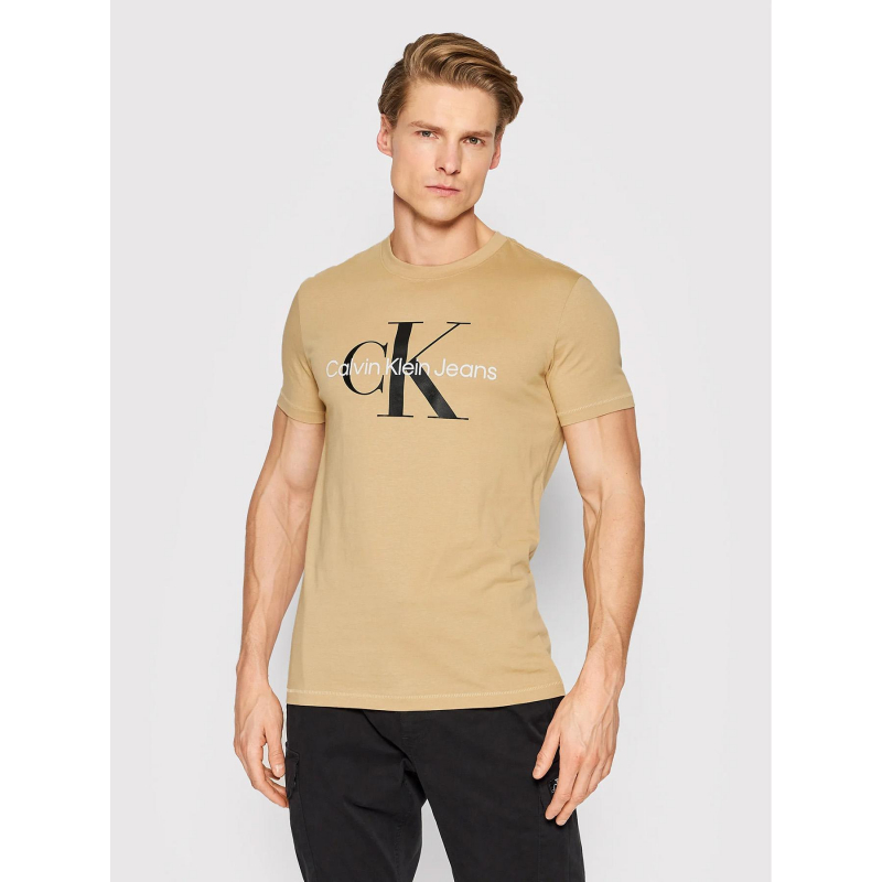 T-shirt seasonal monologo beige homme - Calvin Klein Jeans