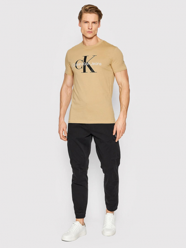 T-shirt seasonal monologo beige homme - Calvin Klein Jeans