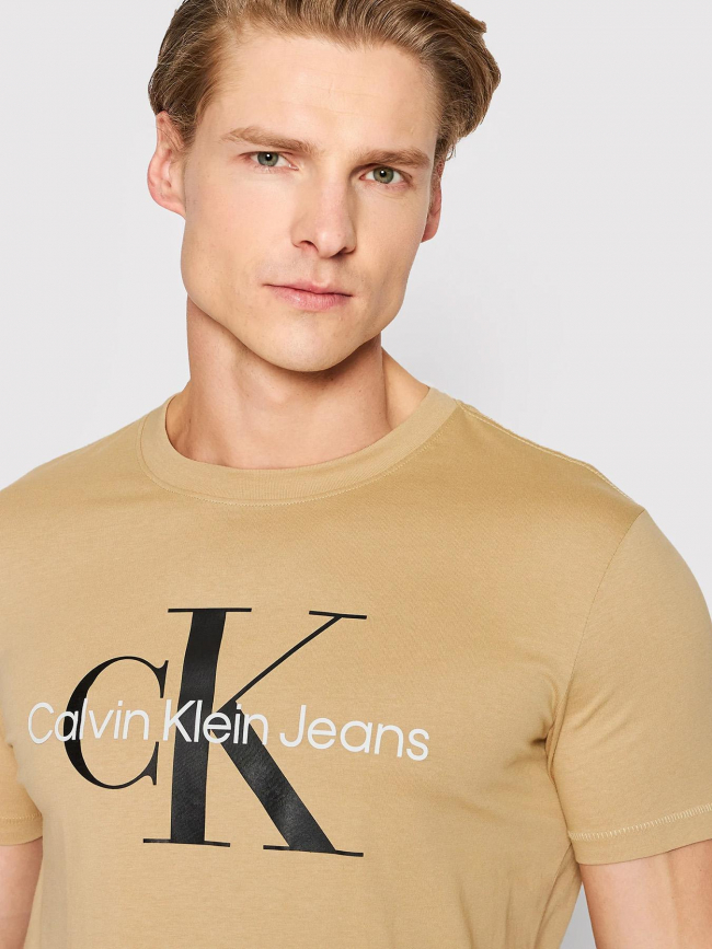 T-shirt seasonal monologo beige homme - Calvin Klein Jeans