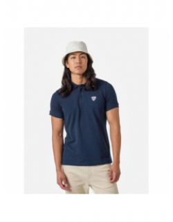 Polo uni logo bleu marine homme - Rossignol