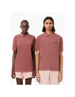 Polo uni logo vieux rose homme - Lacoste