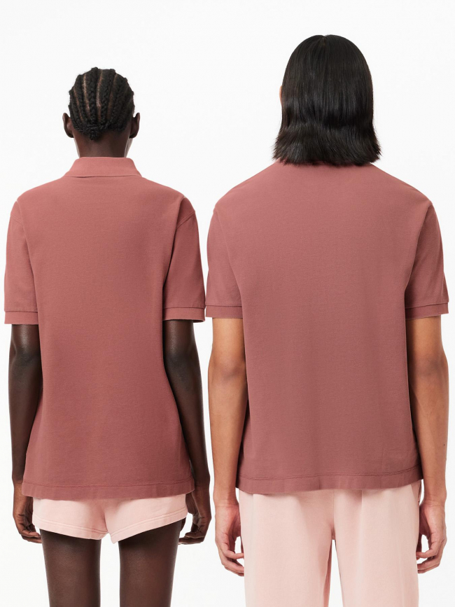 Polo uni logo vieux rose homme - Lacoste