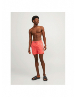 Short de bain fiji double logo orange corail homme - Jack & Jones