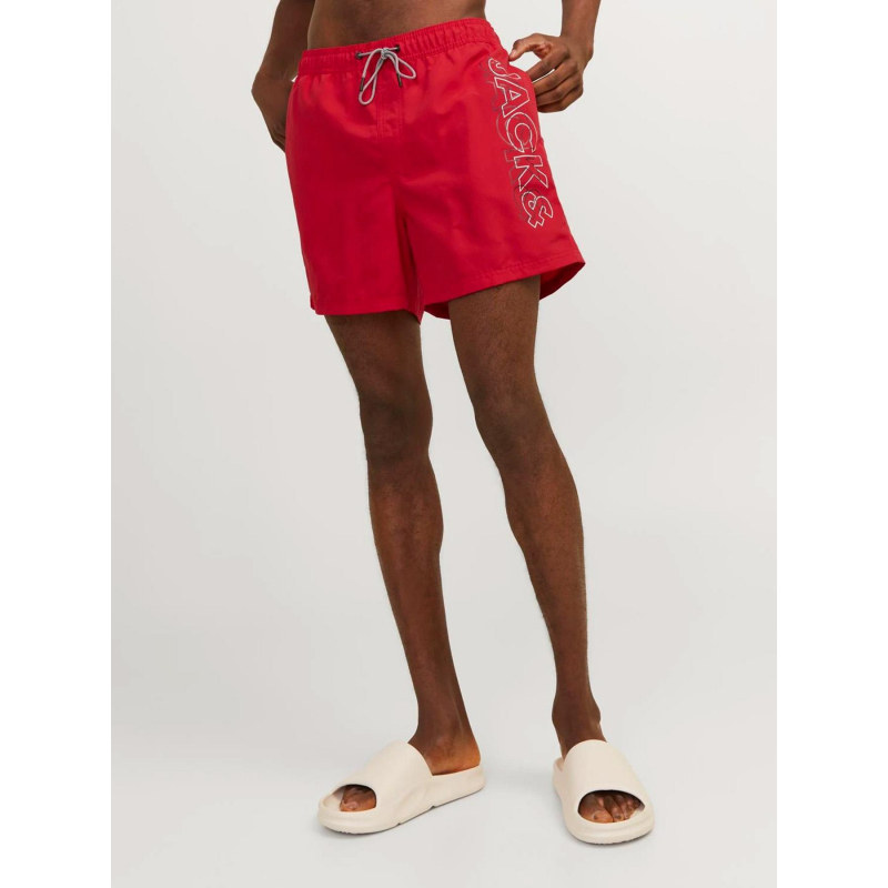 Short de bain fiji double logo rouge homme - Jack & Jones