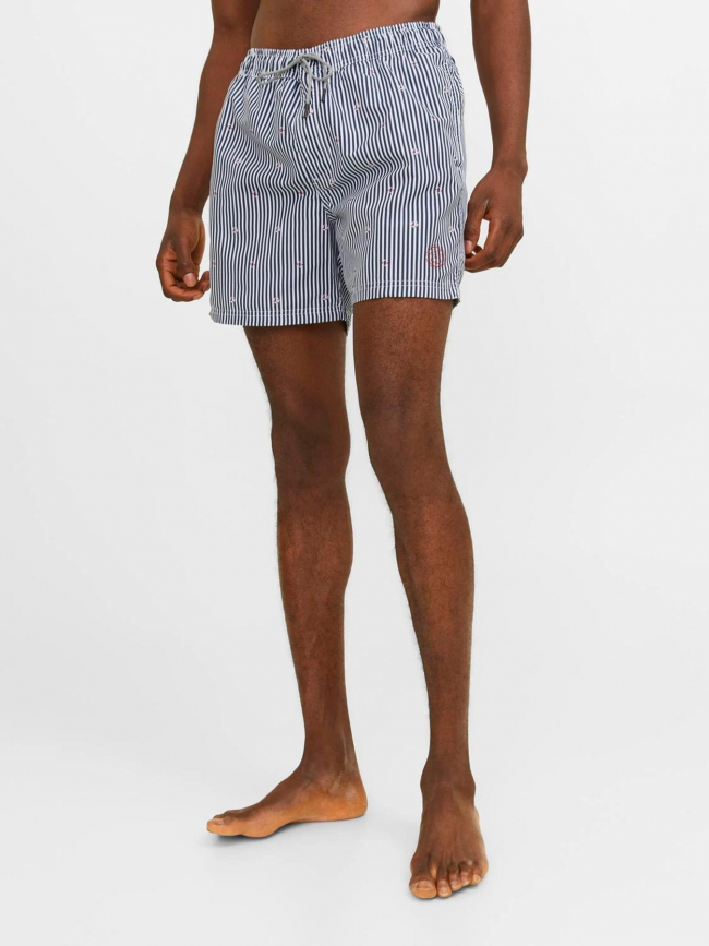 Short de bain rayé fiji bleu marine homme - Jack & Jones