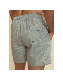 Short de bain rayé pearl kaki homme - Benson & Cherry