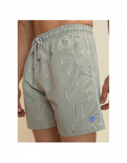 Short de bain rayé pearl kaki homme - Benson & Cherry